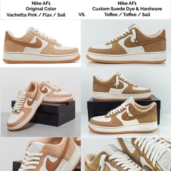 Nike PREMIUM SUEDE AF1s Air Force 1 Low - TOFFEE BROWN SAIL GUM - Customs - Picture 5 of 16